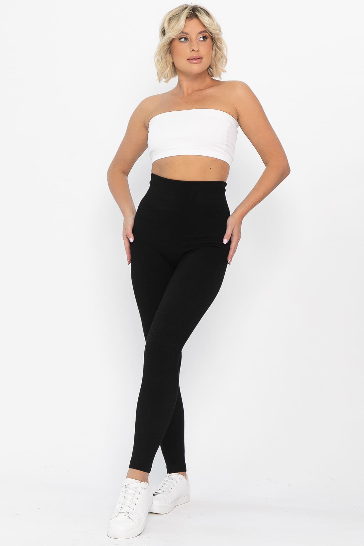 Лосины в рубчик утепленные нью (черные) Б14807-7М