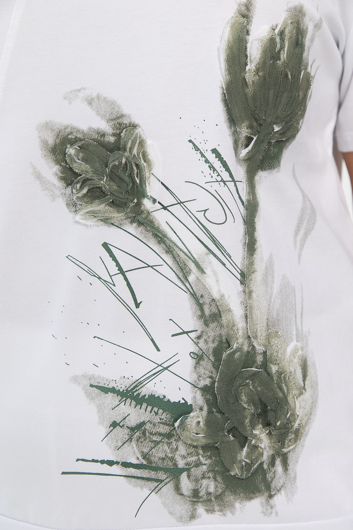 Блуза Лотус НЬЮ (белая/хаки) Б13976-20М