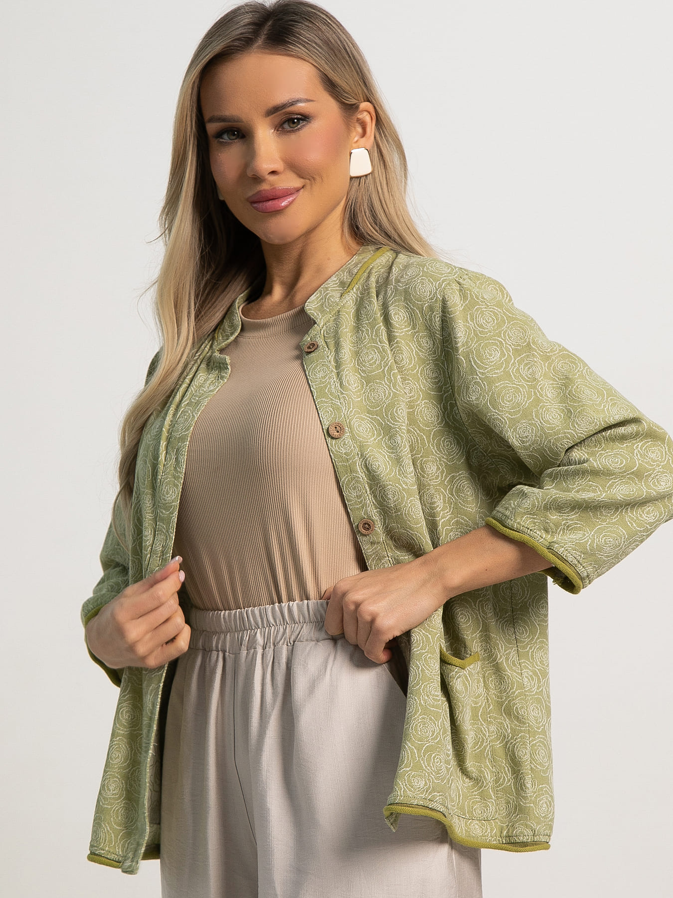 Жакет летний Бияги (олива) Б15529-4М