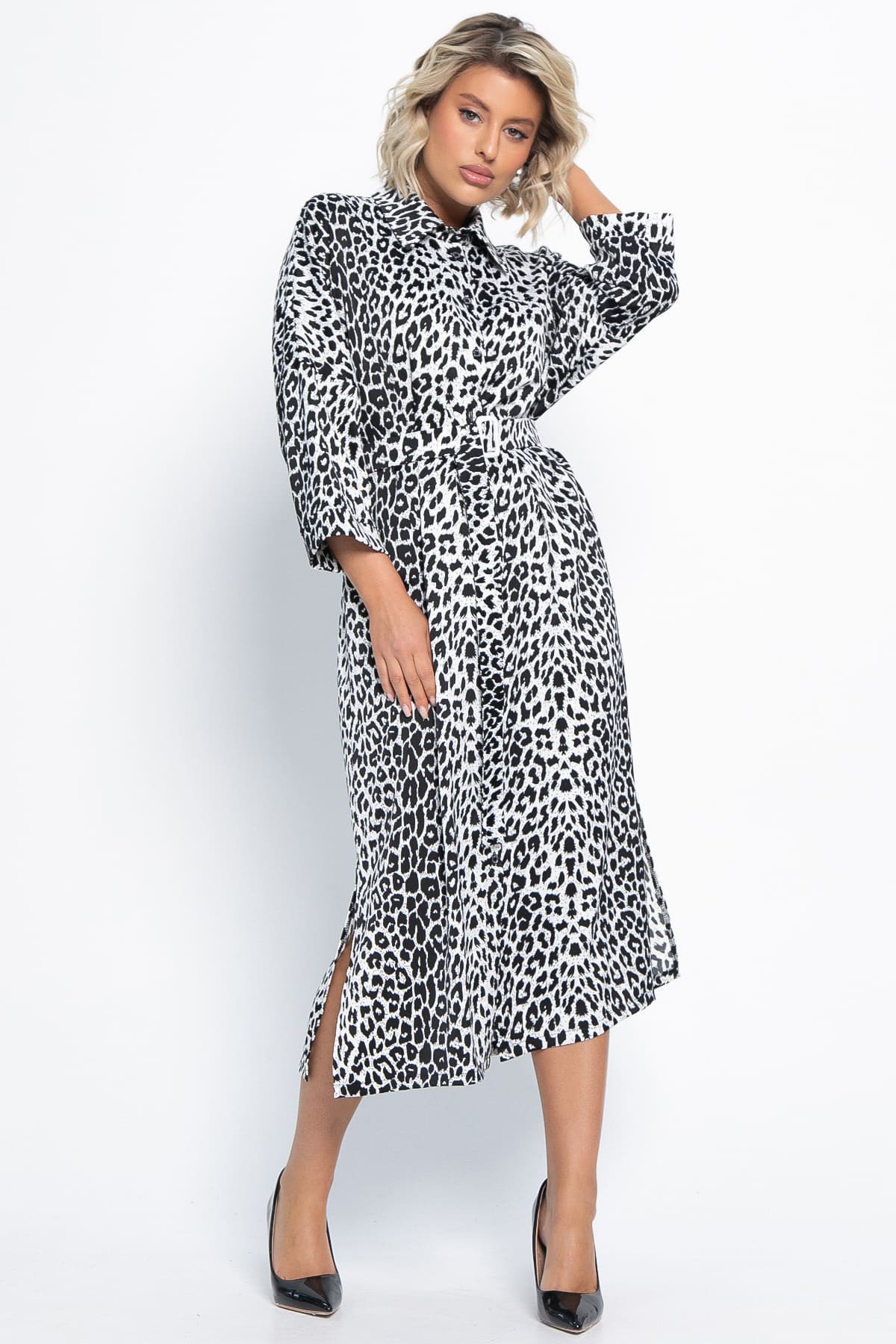 Платье Сьюзен (белый лео) П15091-7М