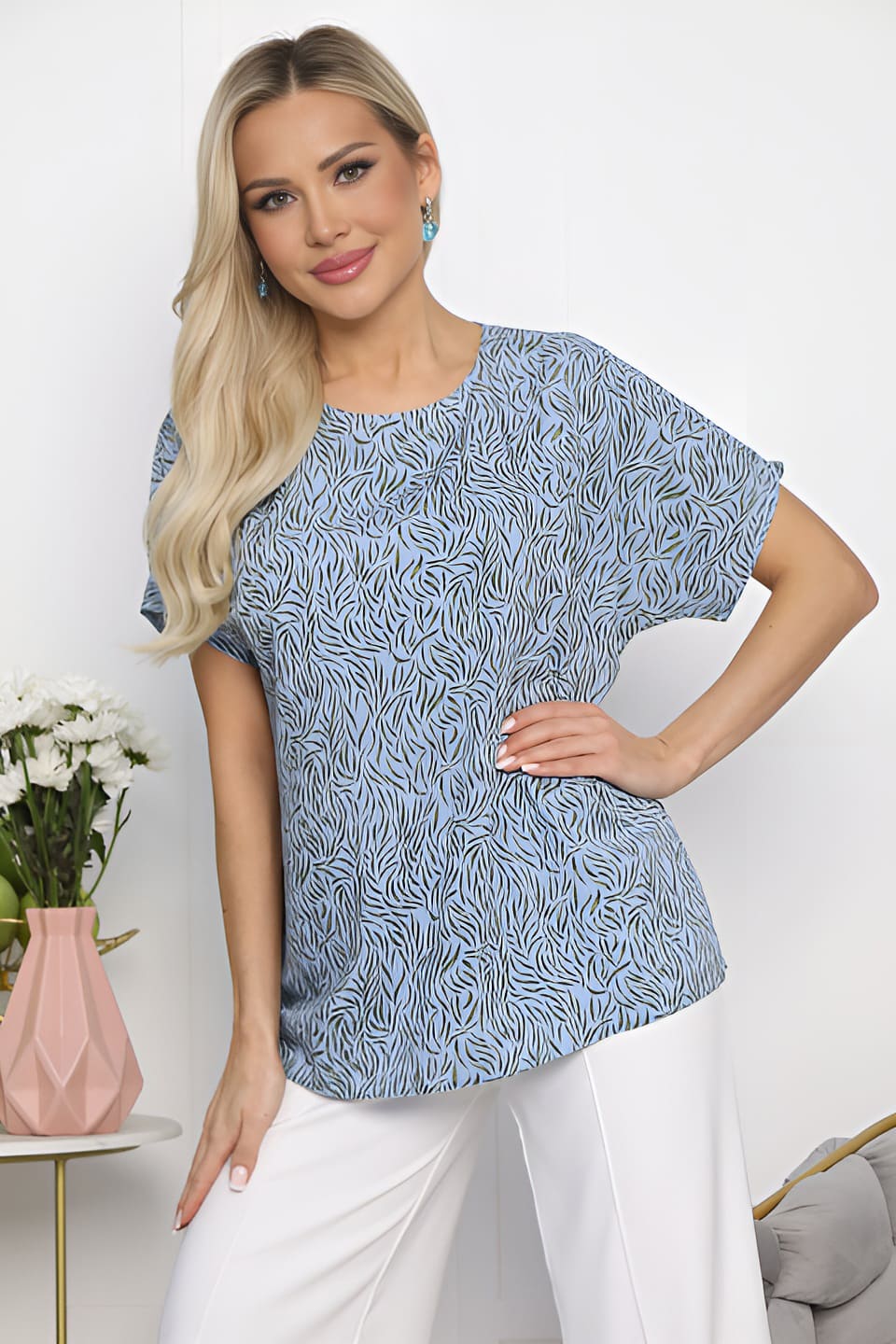 Блуза Кармен (голубая) Б13724-30М