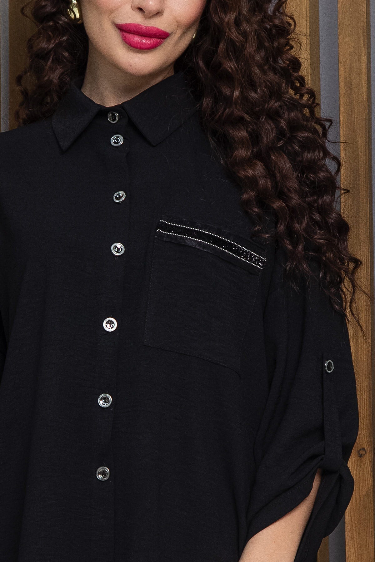 Рубашка Лиссабон (черная) Б13261-7М