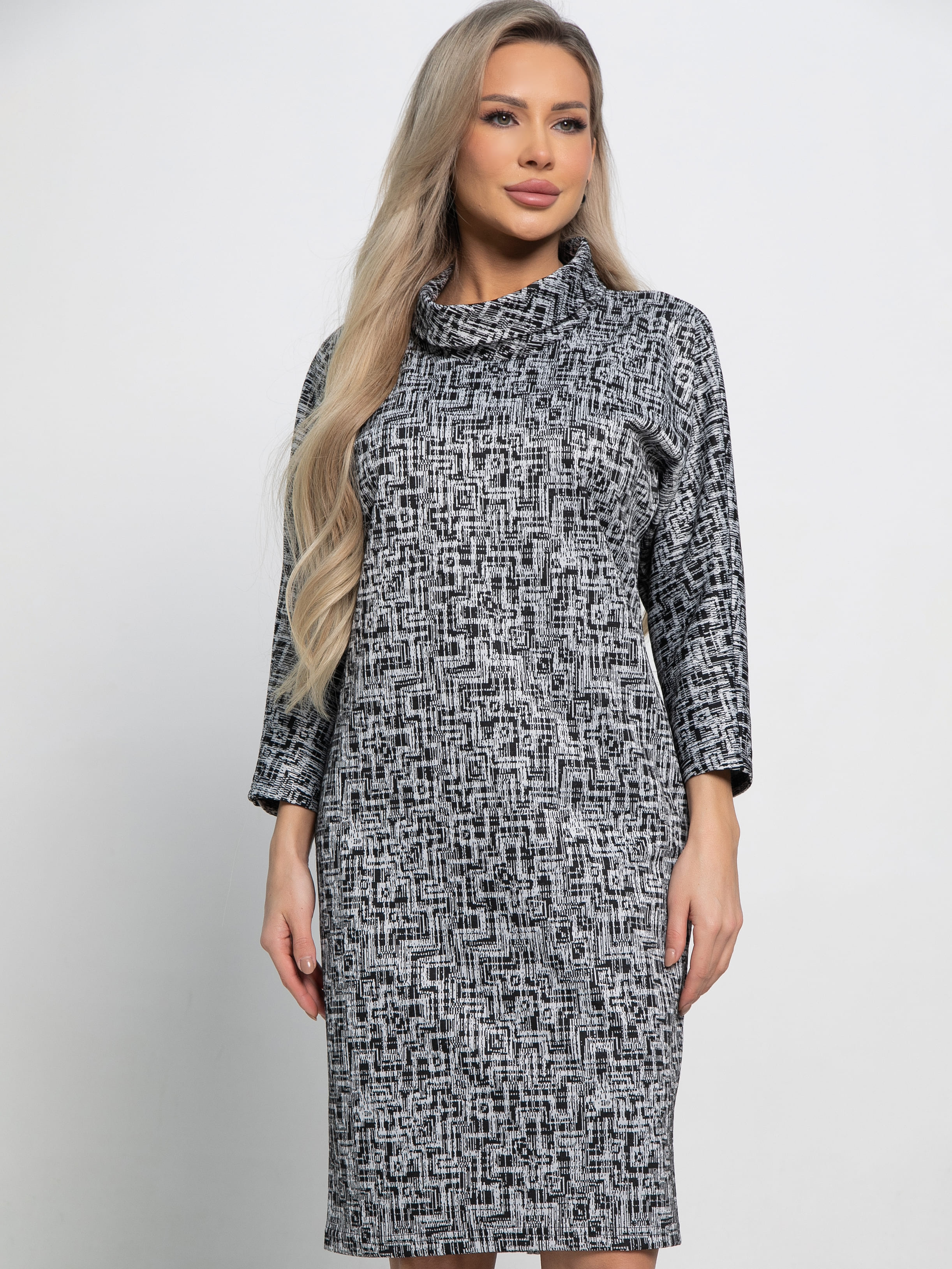 Платье Граффити (черно-белое) П15107-19М