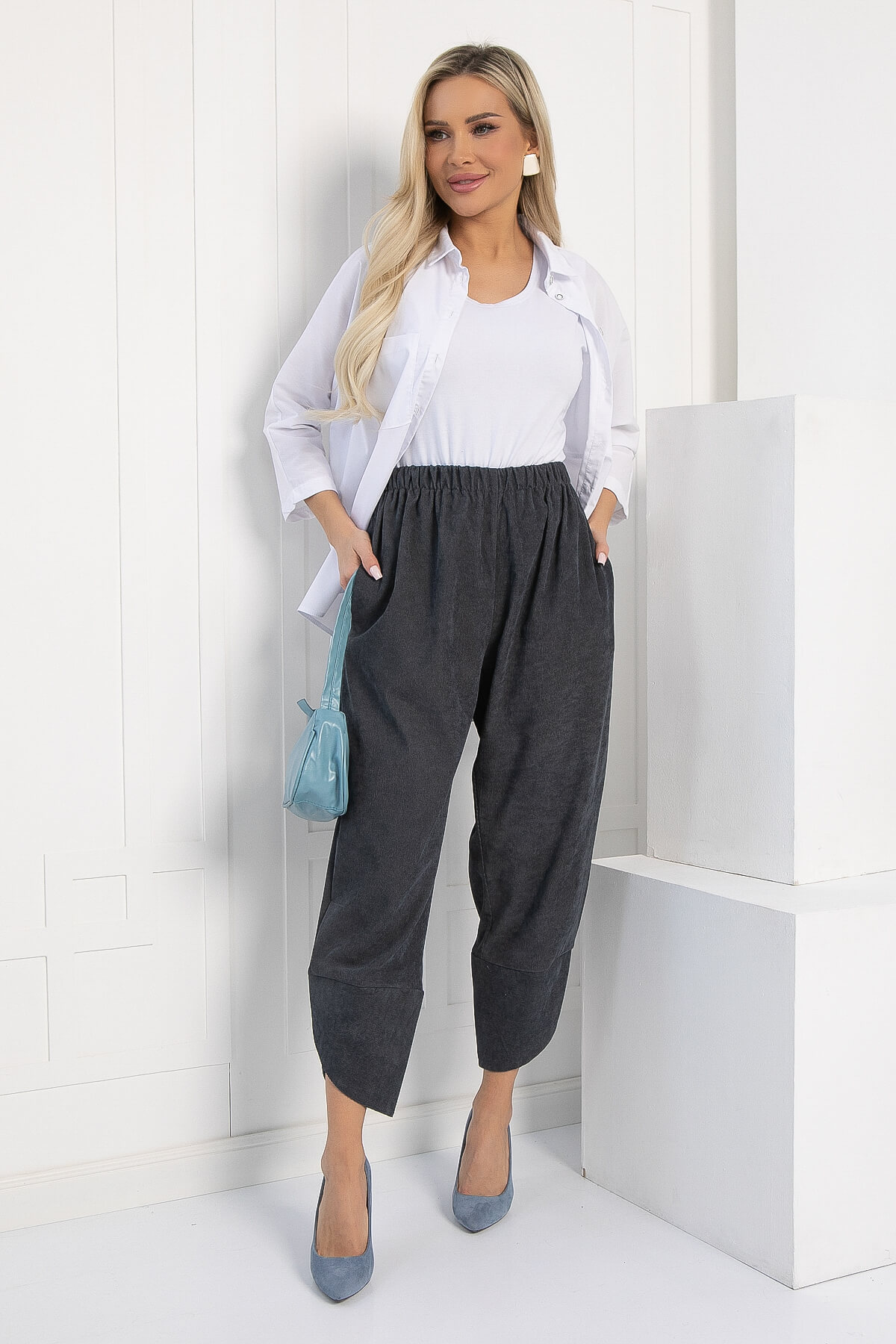 Брюки бохо (серые) Б12847-10М