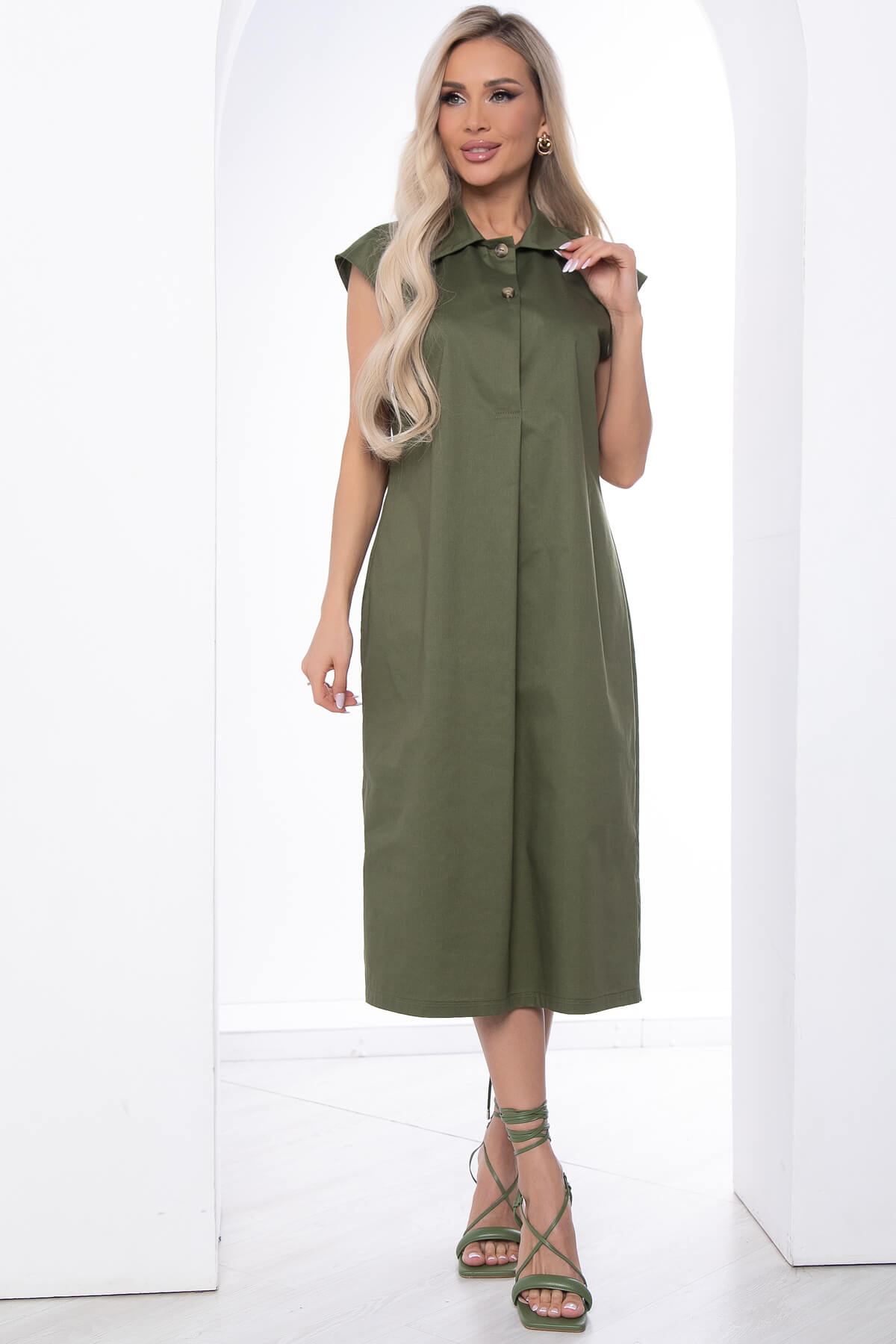 Платье "Нюансы стиля" (хаки) П8751