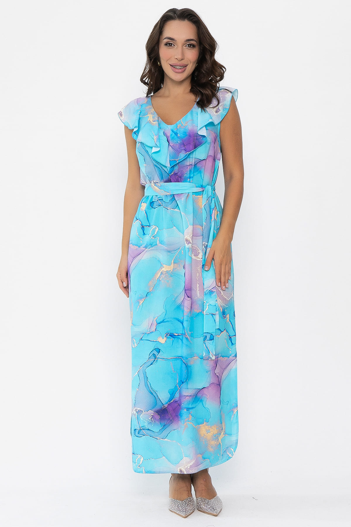 Платье Хатиса (бирюзовое) П14074-4М