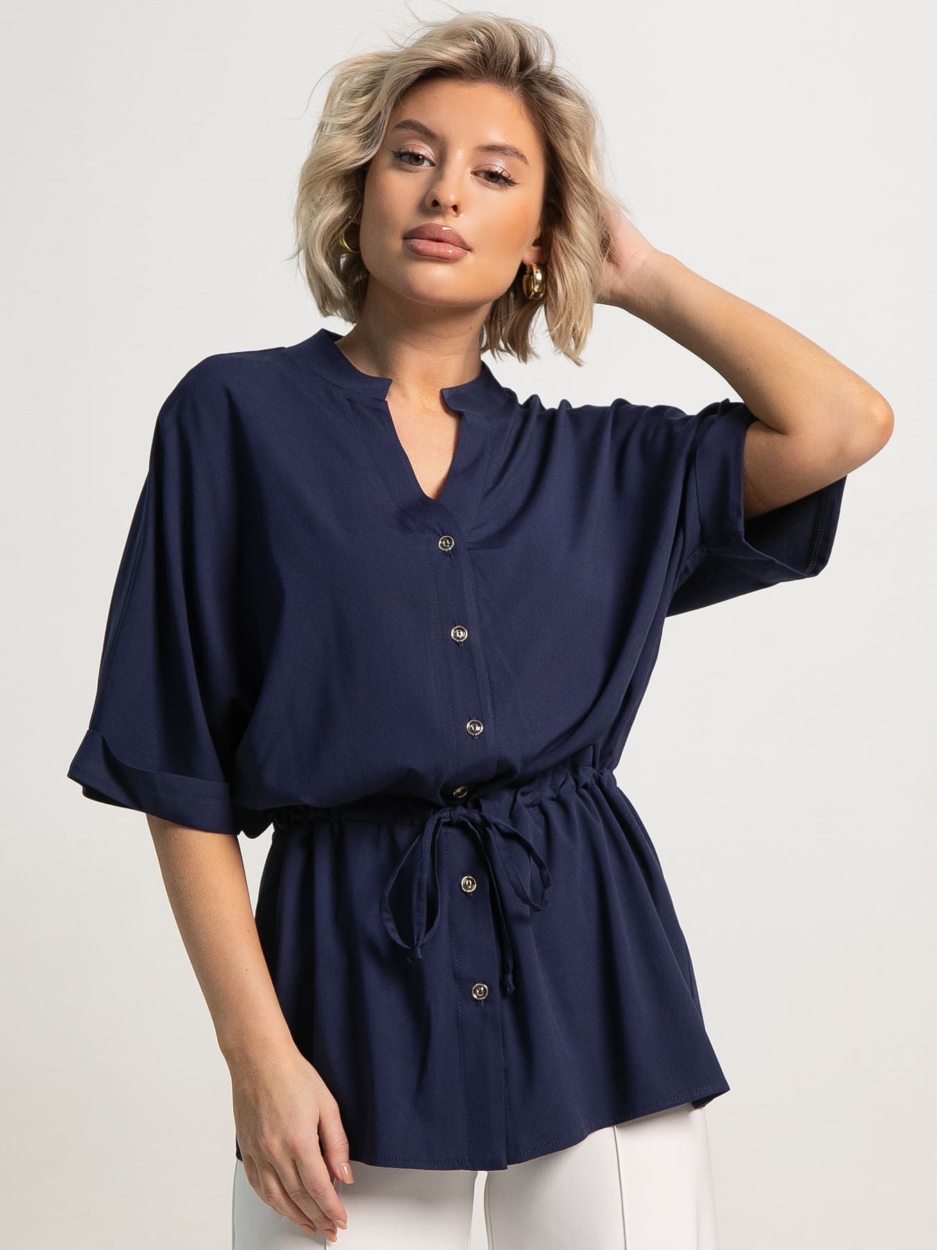 Блуза Мариша НЬЮ (синяя) Б15532-30М