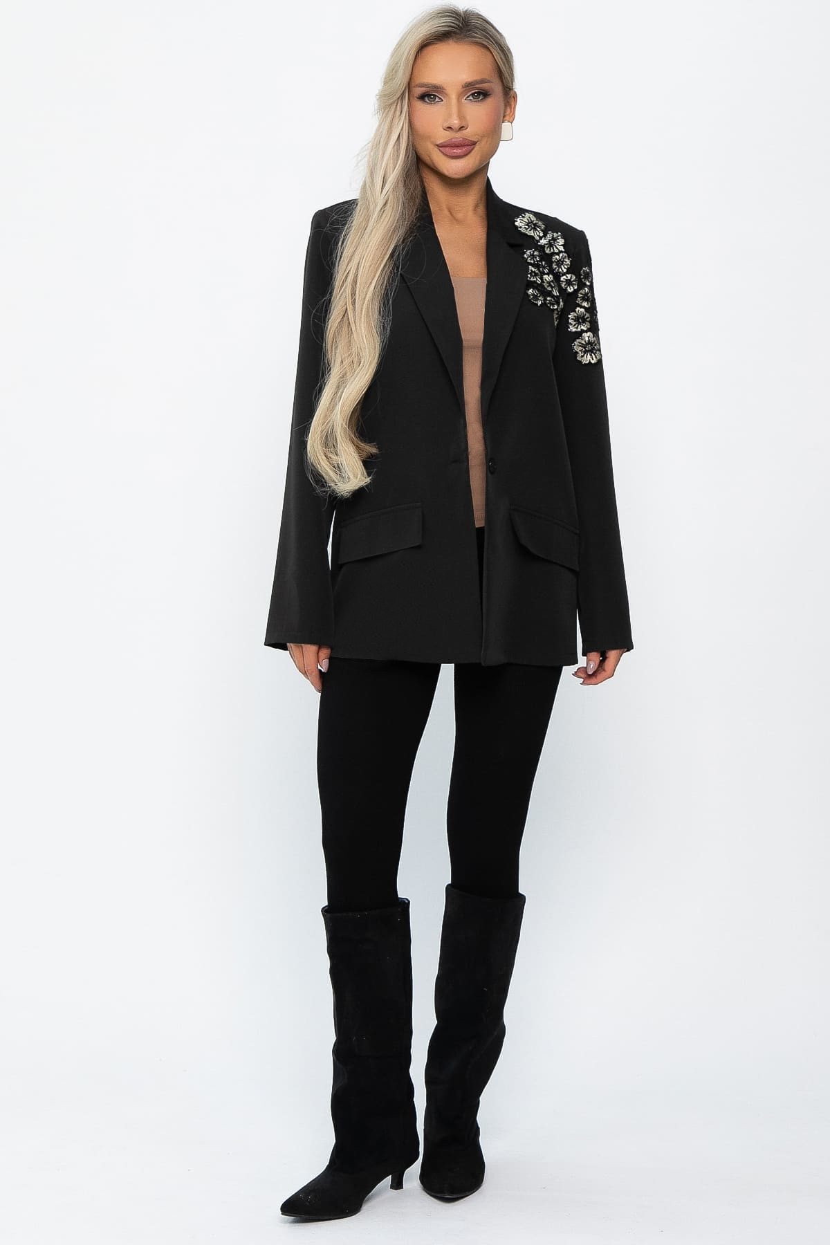 Жакет Цветочное безумие (черный) Б14798-7М