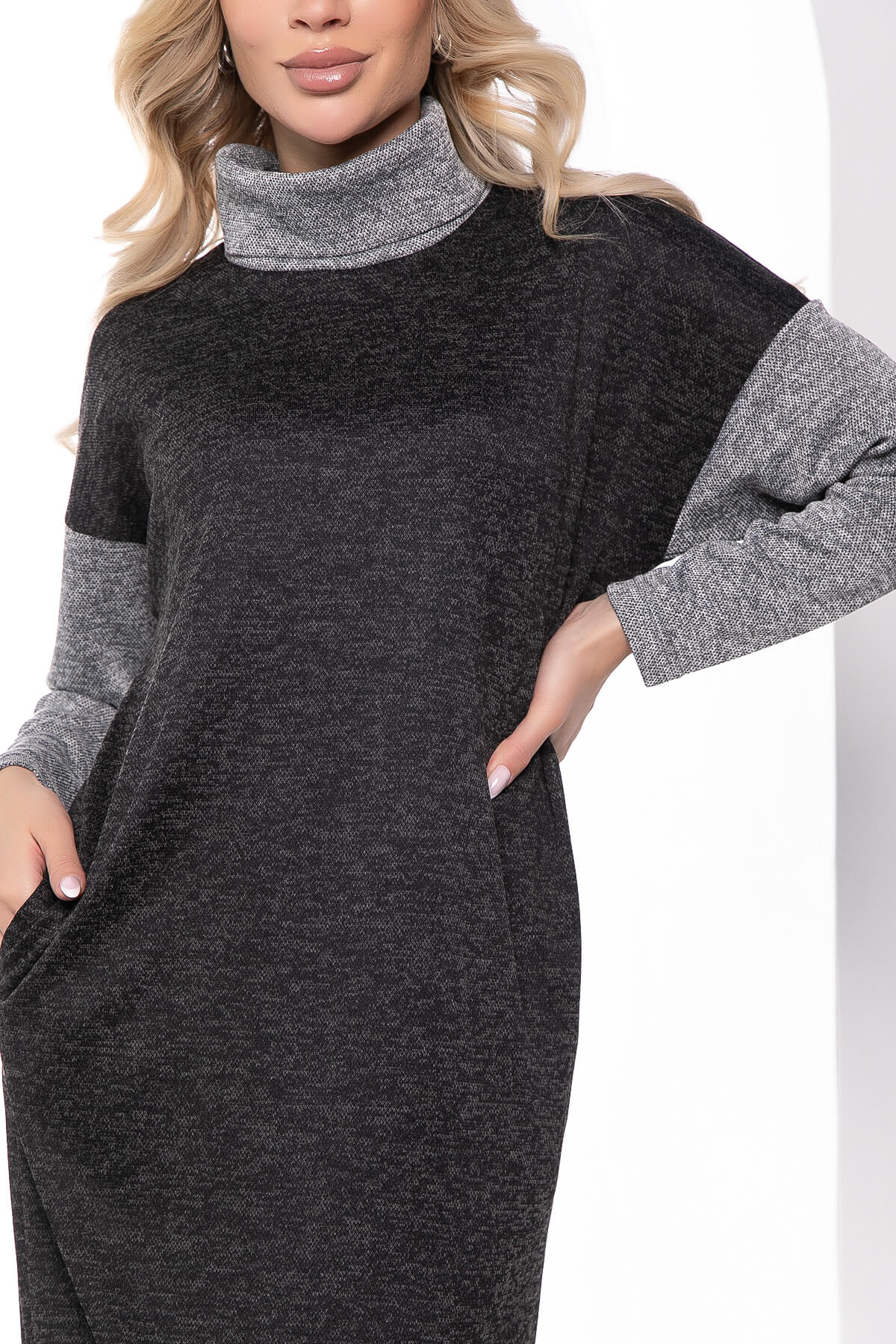 Платье "Мишель" (грей/блэк) П7985