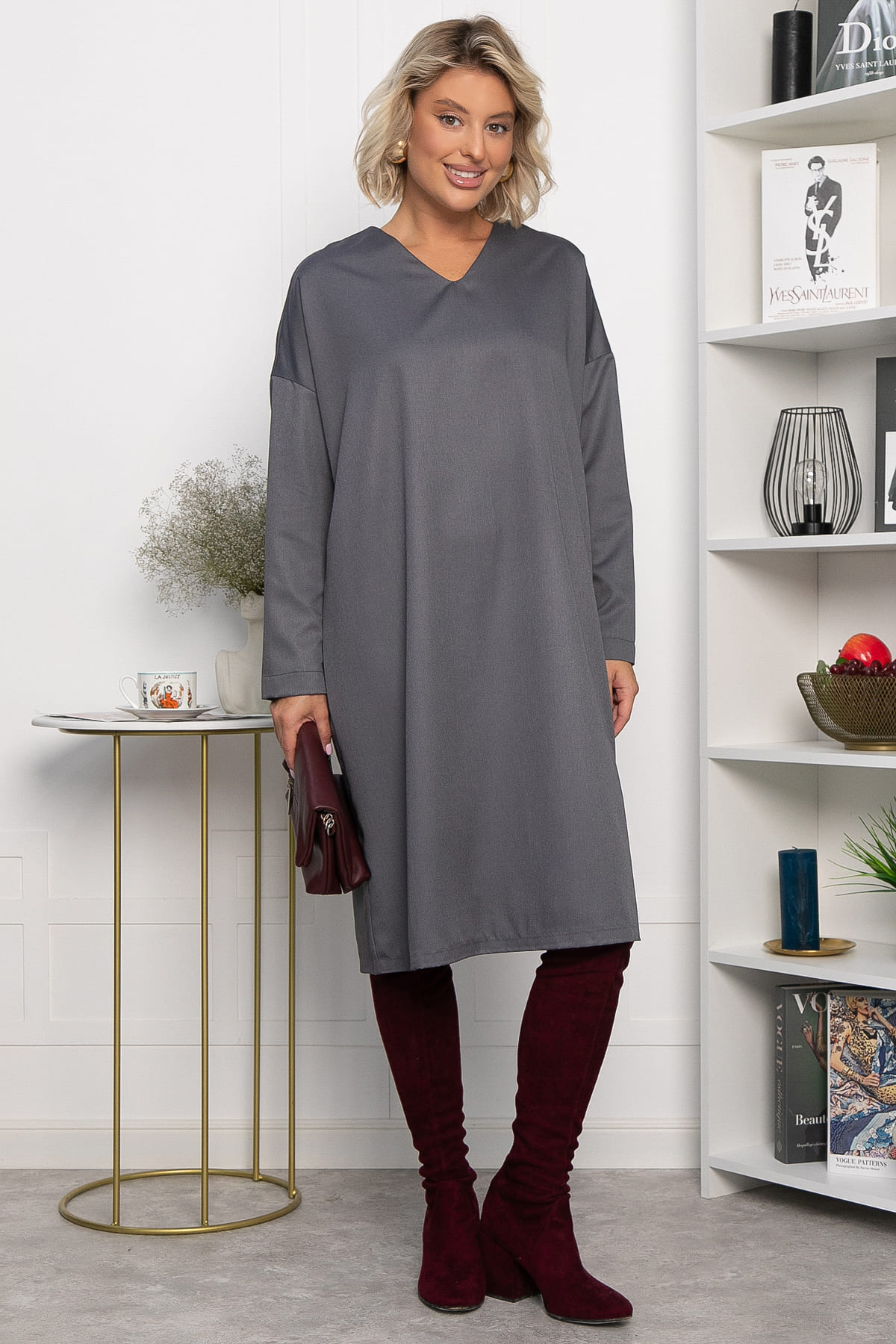 Платье Хюгге (темно-серое) П14121-25М