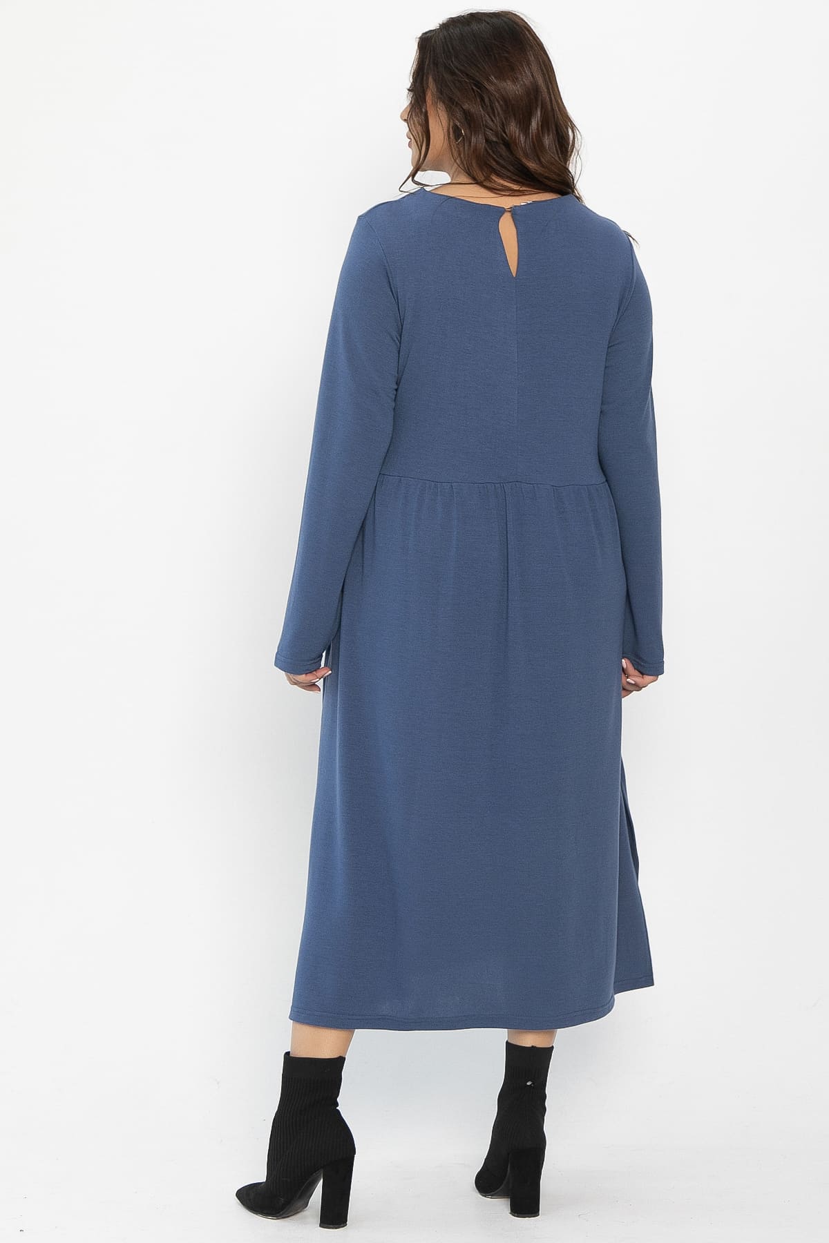 Платье трикотажное Твоя осень (синее) П14443-25М