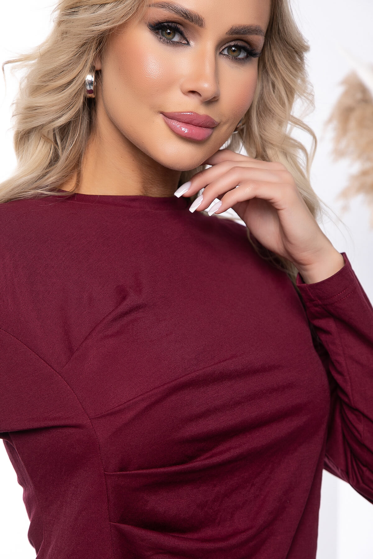 Лонгслив "Женевьева" (винный) Б7633