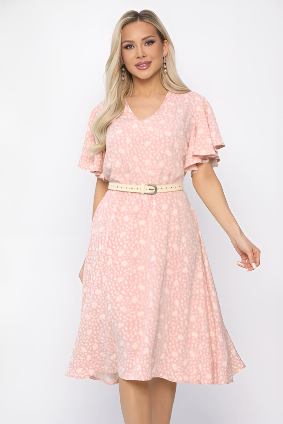 Платье Цветочный сад НЬЮ (розовое) П13709-25М