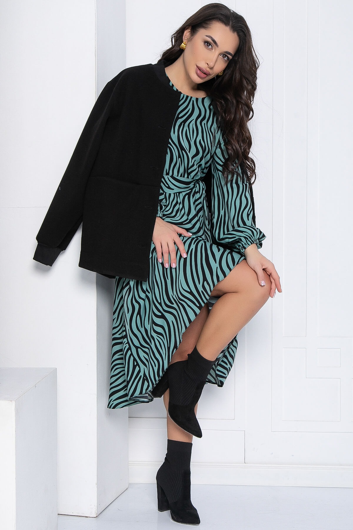 Платье Трепетная нежность (зеленое) П12538-8