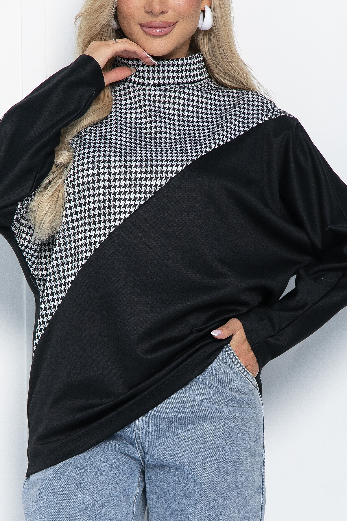 Блуза Нелли (черная) Б11250