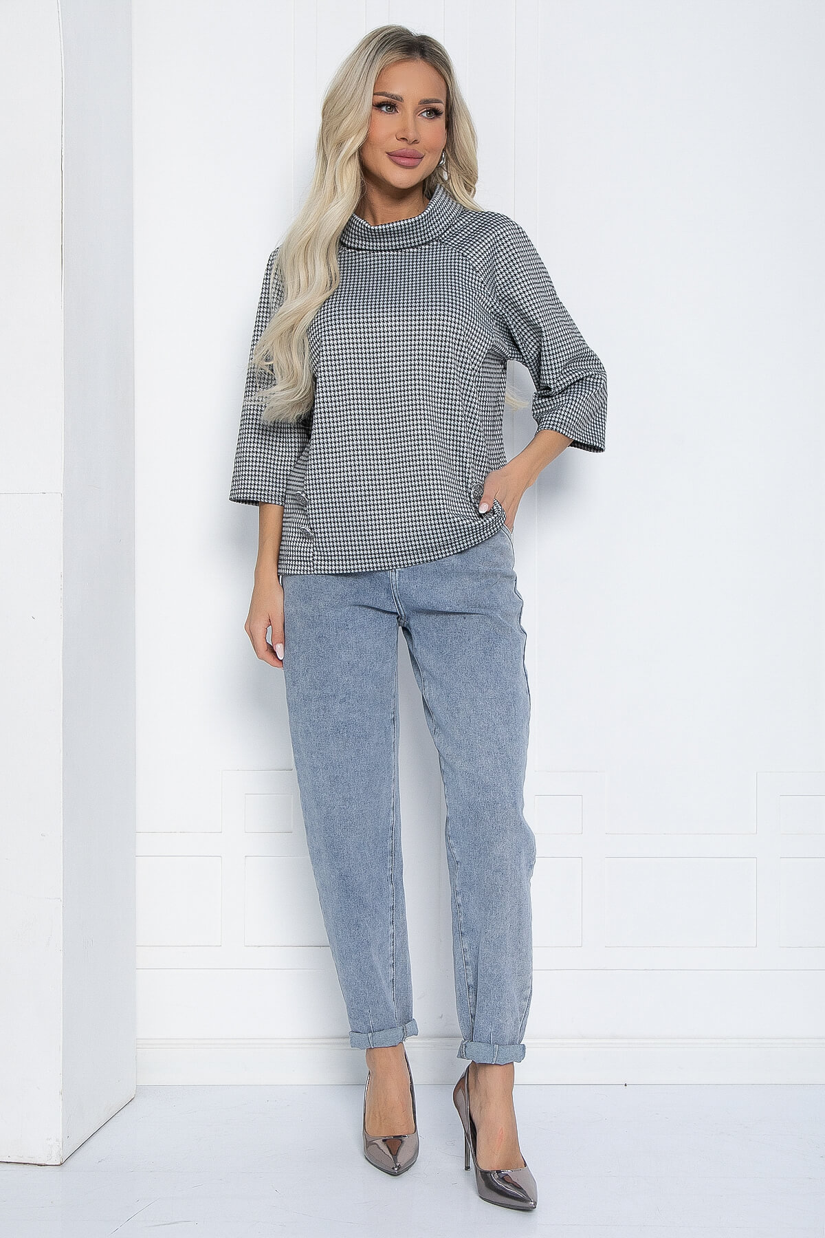 Джемпер Эдельвейс (черно-серая) Б12404-18