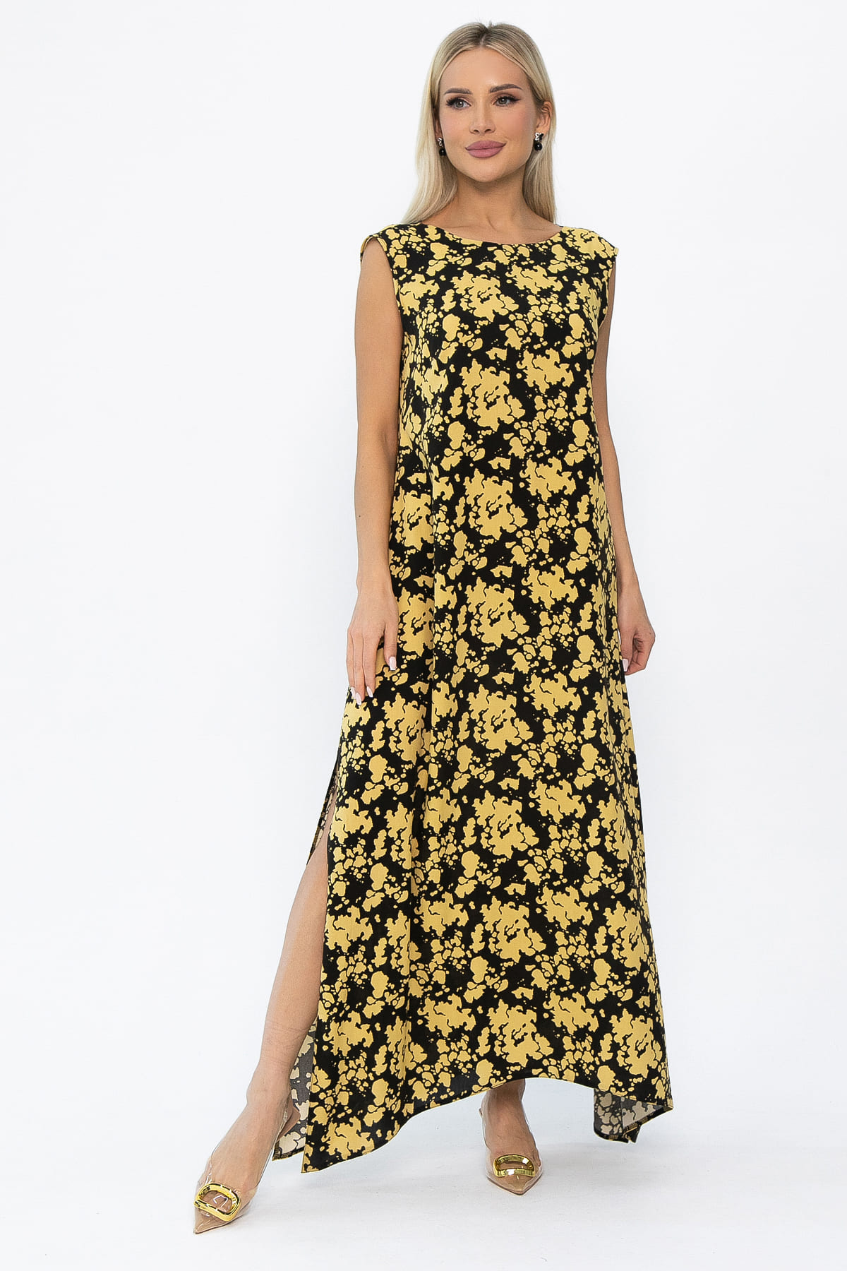 Платье Иниша (черно-желтое) П13924-4М