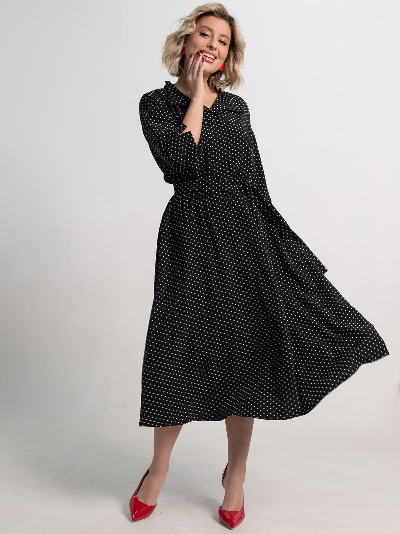 Платье Доминанта НЬЮ (черное/горох) П15242-16М