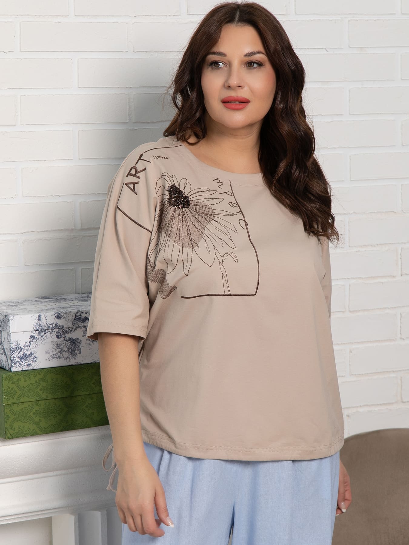 Блуза Злата (бежевая) Б15526-4М
