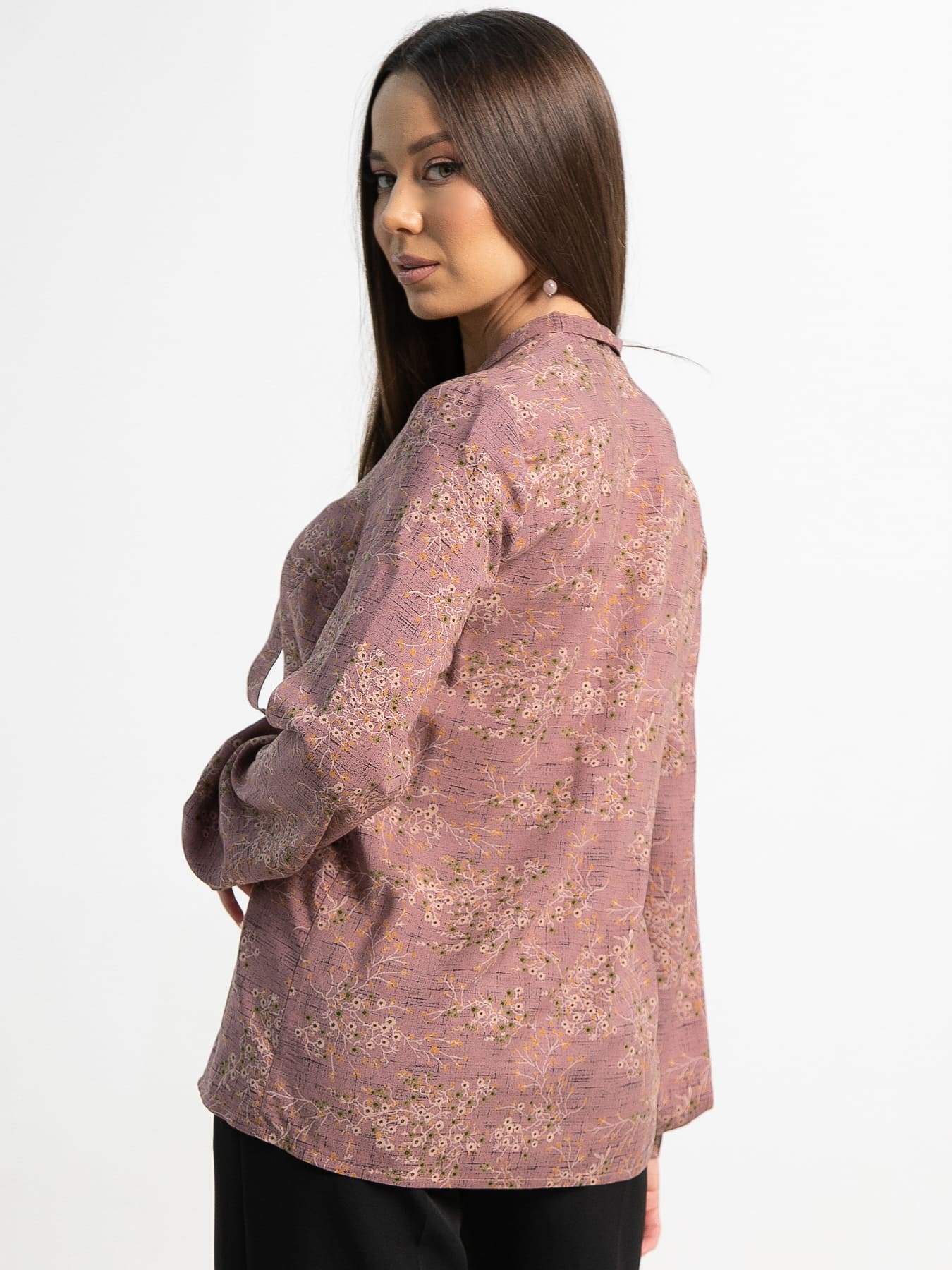 Рубашка с бантом Рузанна (серо-красная) Б15245-10М