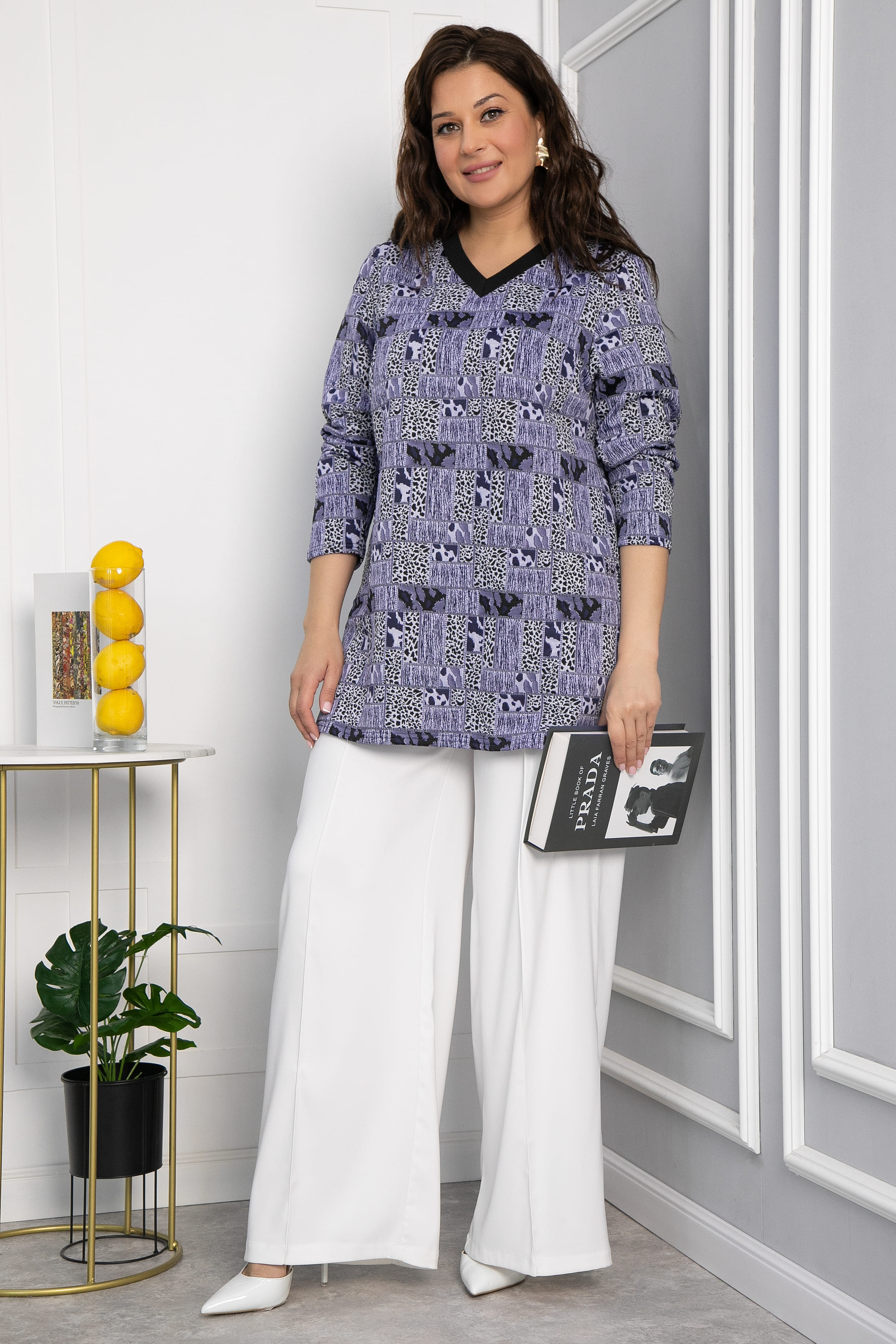 Блуза Фауна (синяя) Б11036