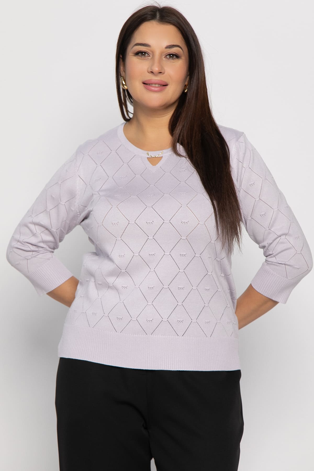 Блуза Нежный узор (сиреневая) Б14938-18М