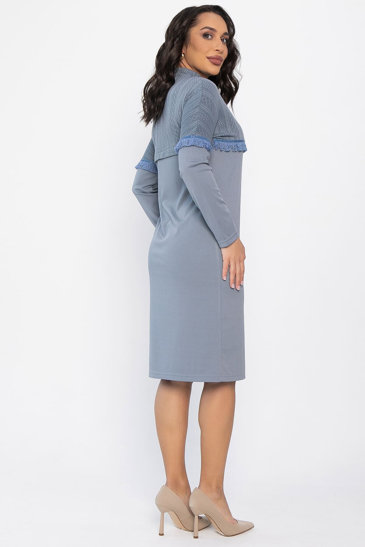 Платье трикотажное Нарина (серое) П14513-10М