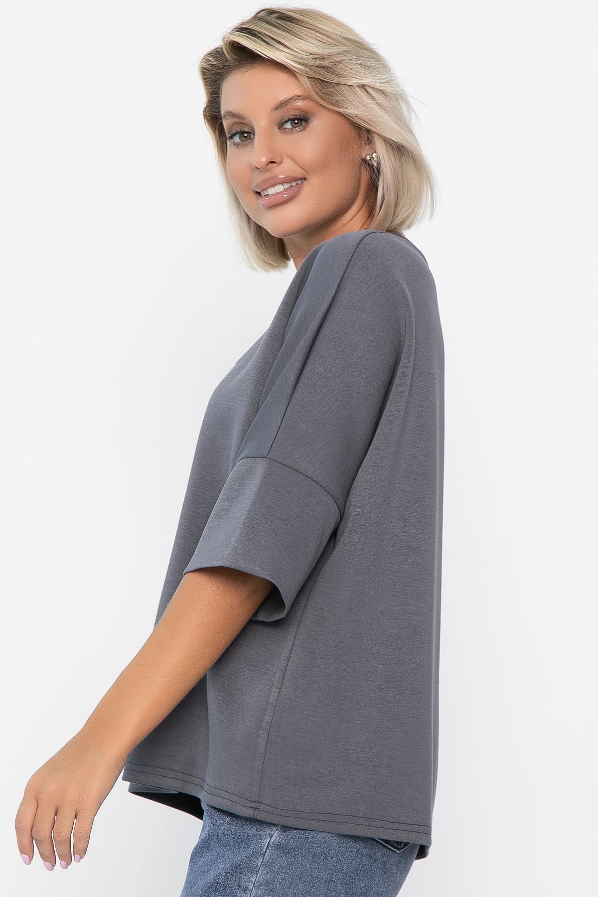 Блуза Фауст (серая) Б14203-20М