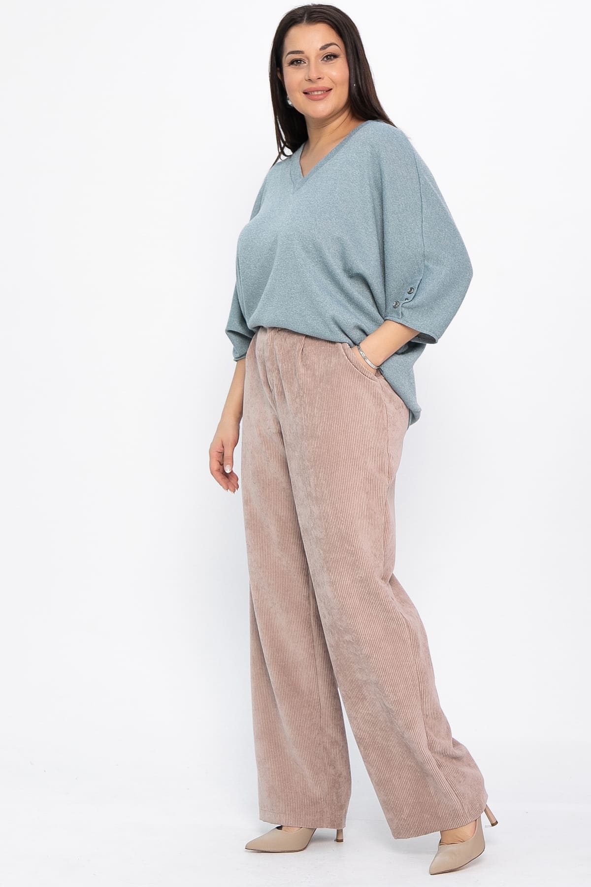 Брюки вельветовые Брауни (бежевые) Б14830-25М