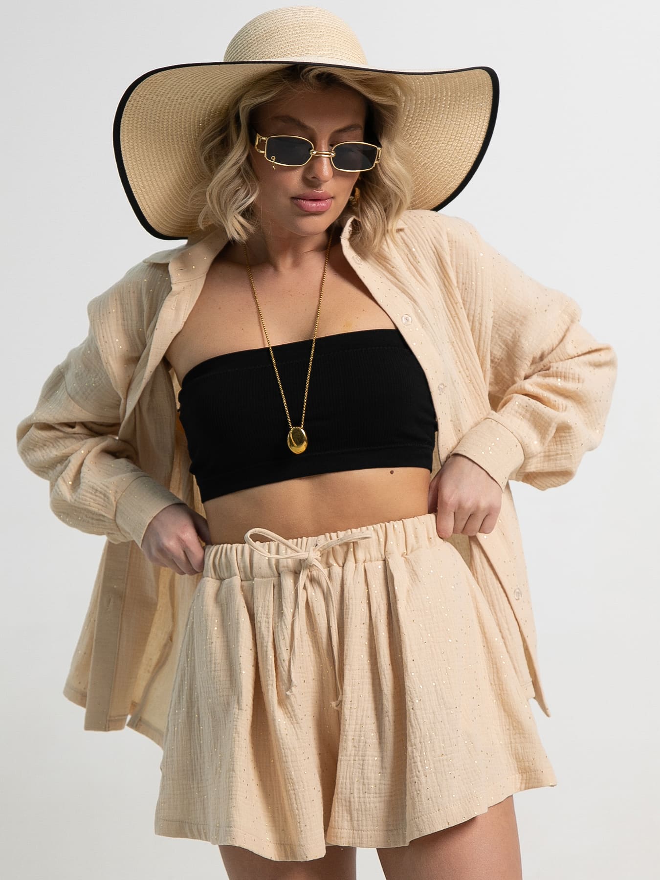 Костюм хлопковый Илария (бежевый) К15344-1М