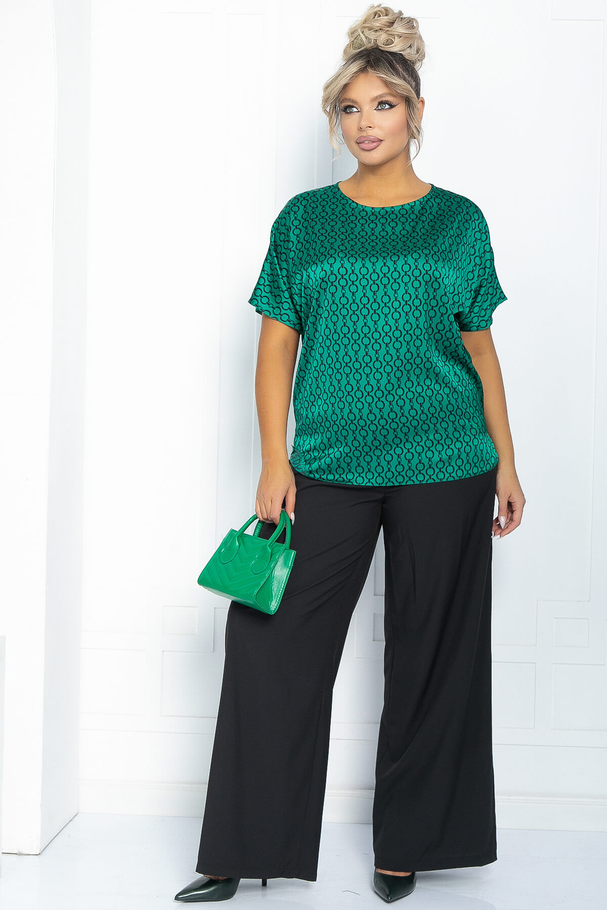 Блуза Морган (зеленая) Б11735