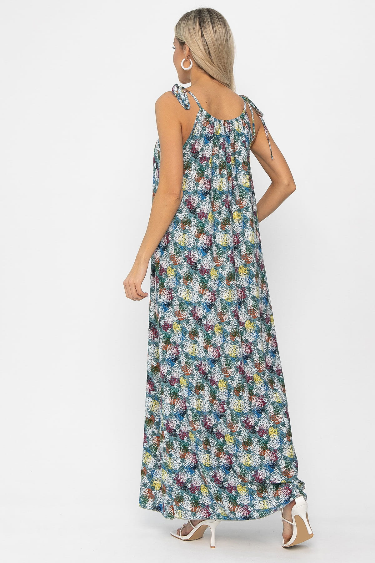 Платье Алиготе (серо-зеленое) П13760-12М