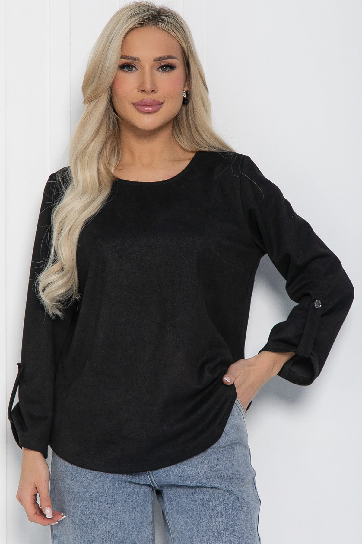 Блуза Линия успеха (черная) Б12558-12