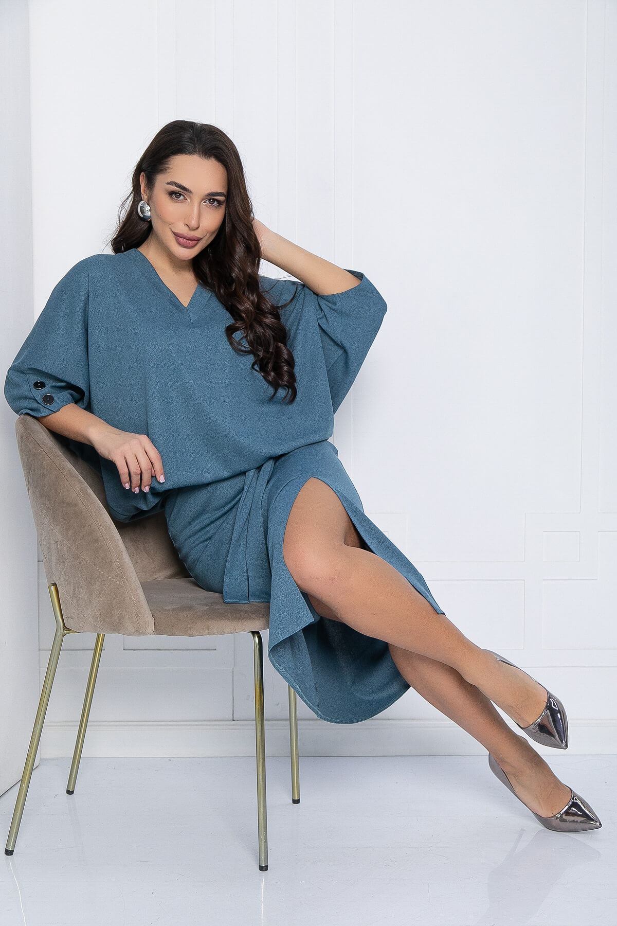 Платье Вэнсдей (джинс) П12576-4