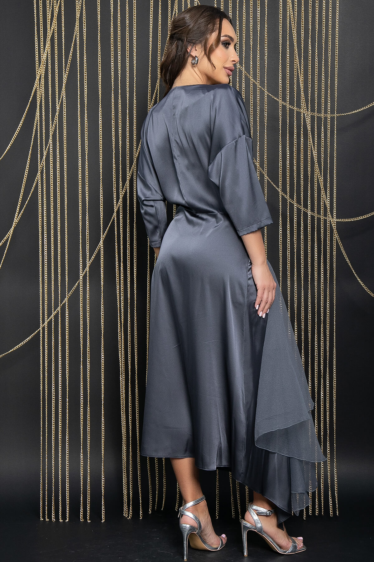 Платье вечернее Дерзкая элегантность (серое) П14471-7М