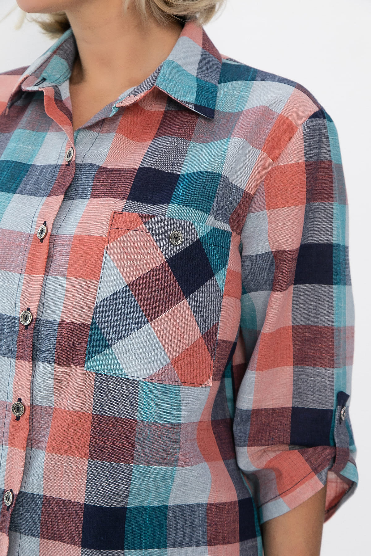 Рубашка Аланта НЬЮ (зелено-оранжевая) Б14038-18М