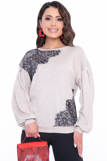 Джемпер с кружевом "Софи" (беж) Б2766