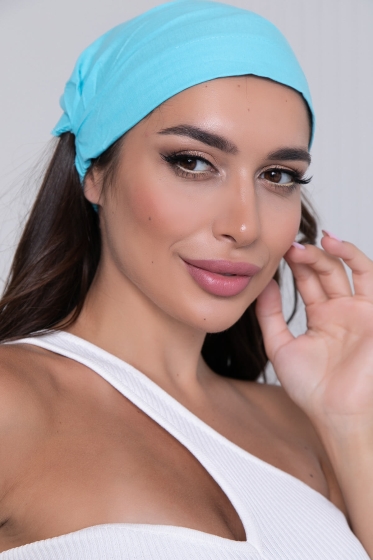 Косынка на резинке (голубая) КР8