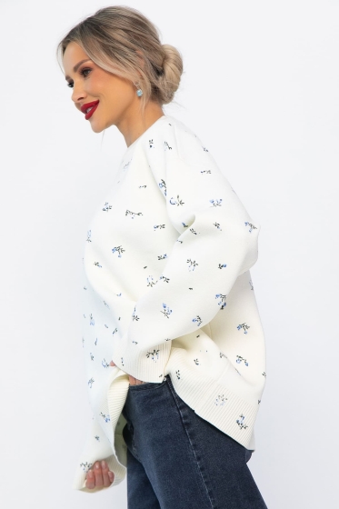 Свитер оверсайз Анита (белый) Б14761-1М