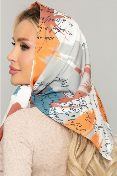 Косынка с подворотом (акварель оранж) КП02