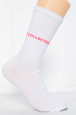 Носки LT Collection (белые/розовая надпись)