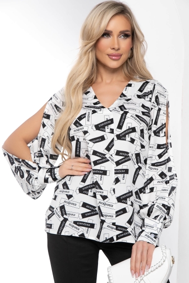 Блуза "Тайное чувство" (белая/надписи) Б8442