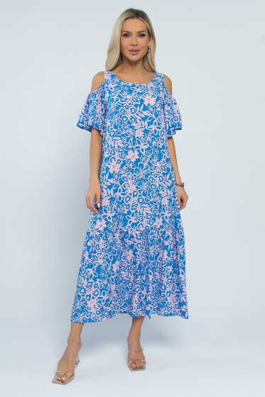 Платье Марианна (сине-розовое) П13472-5М