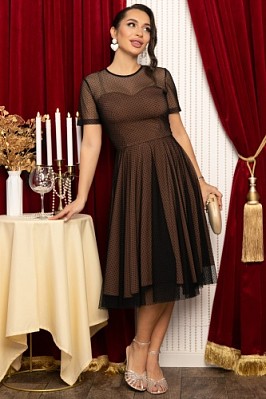 Платье Эйрена (черно-коричневое) П14721-6М Платье Эйрена (черно-коричневое) П14721-6М