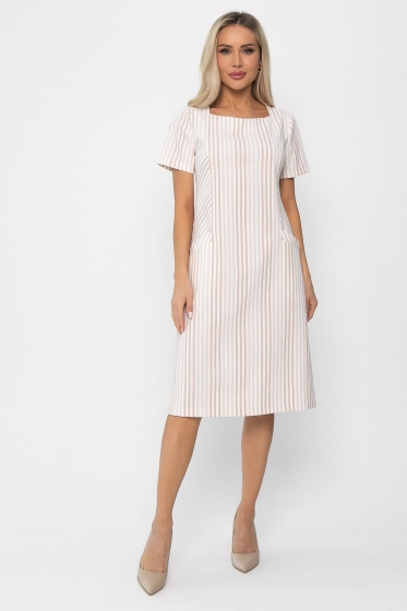 Платье Европейский шик (бежевое) П13752-19М