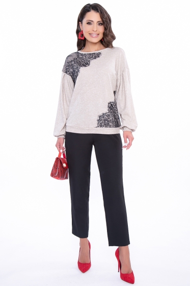 Джемпер с кружевом "Софи" (беж) Б2766