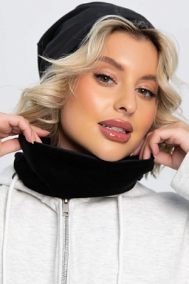 Комплект шапка шестиклинка и снуд (черный) ШШС4-23М