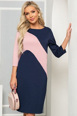 Платье "Ингрид" (пинк энд блю) П4928