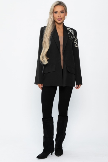 Жакет Цветочное безумие (черный) Б14798-7М