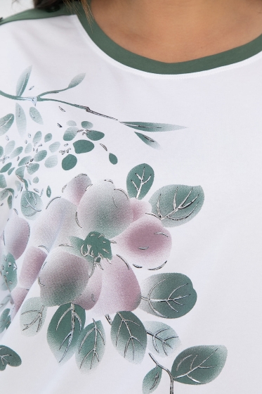 Блуза Далия (бело-оливковая) Б13805-20М Блуза Далия (бело-оливковая) Б13805-20М